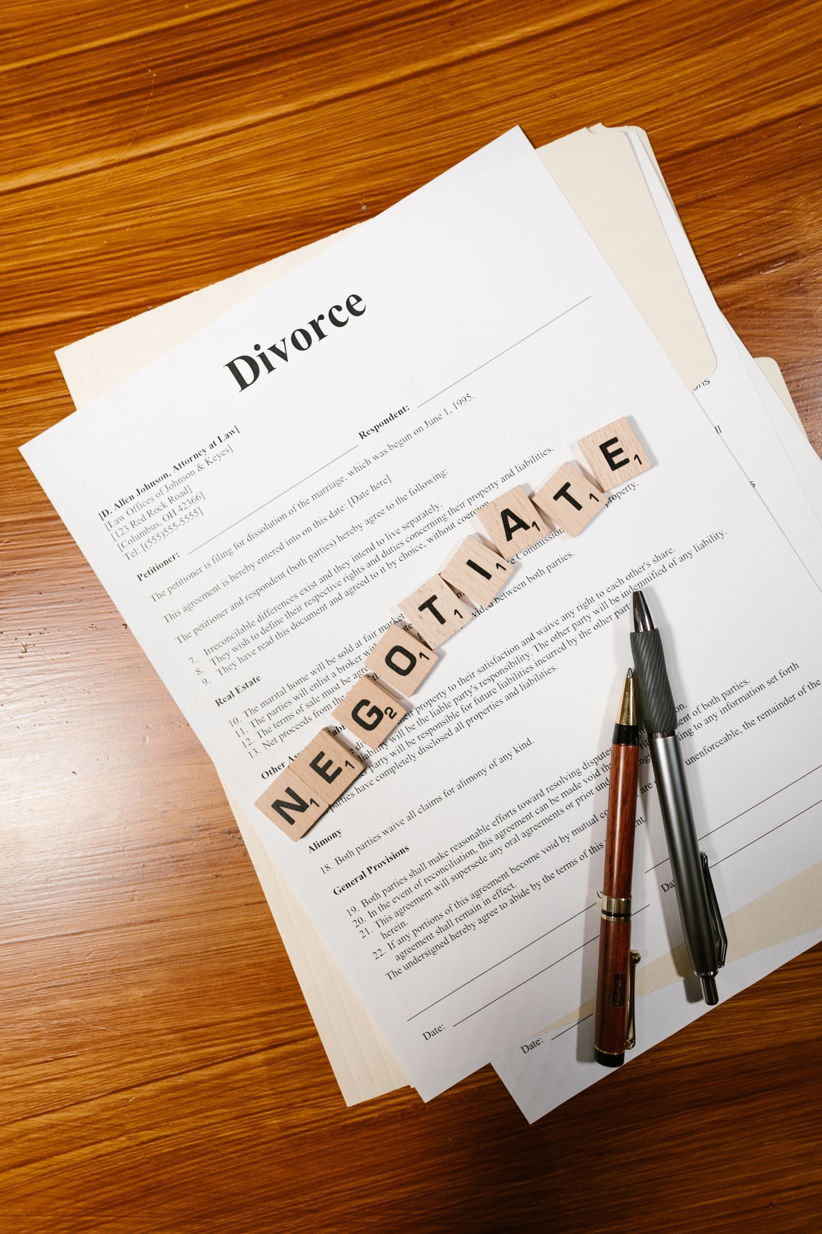 Negociación de los acuerdos del divorcio