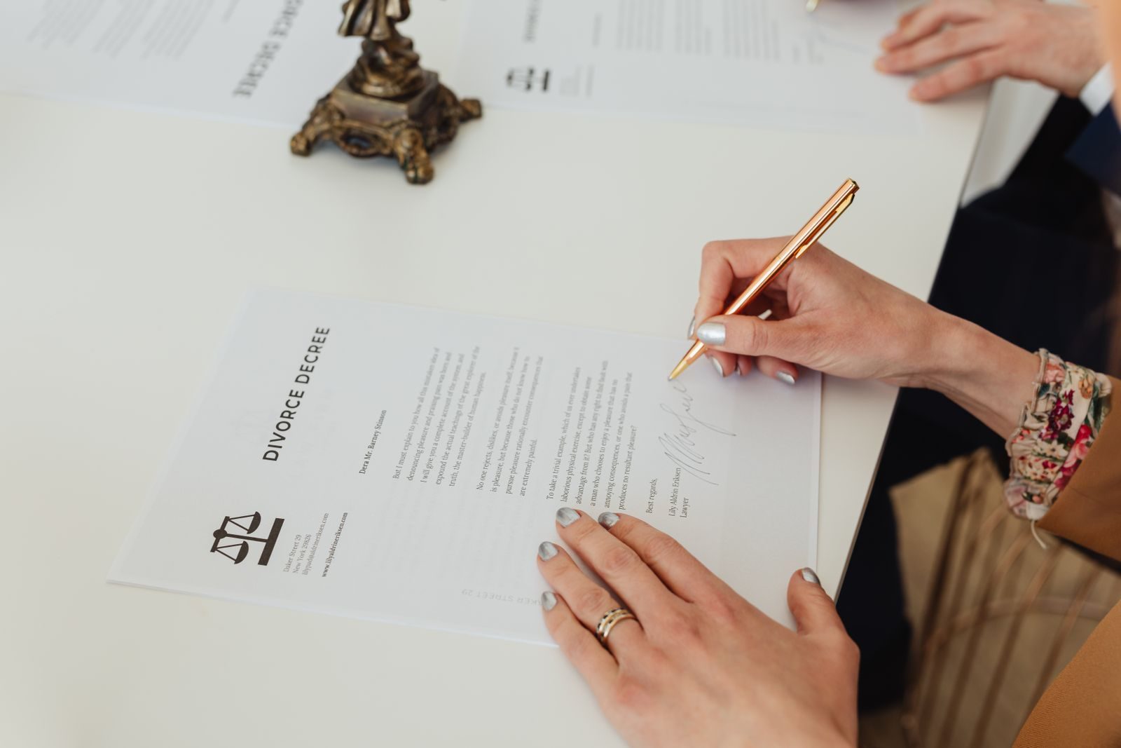 Firma de la sentencia de divorcio